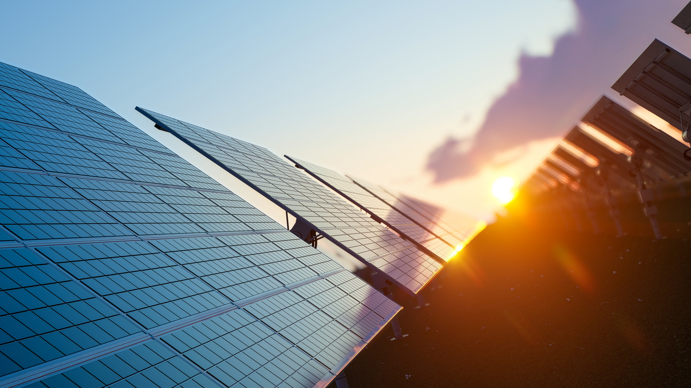Sun Above the Solar Farm
